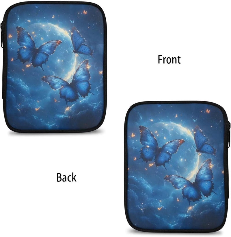 Xsehusvy Butterfly Moon Small Crochet Hook Case Portable Fabric Travel Storage Bag Lightweight Knitting Storage Bag with Web Pockets Waterproof Knitting Bag for Airport Park Office - Image 4